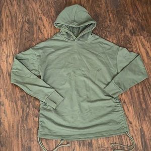 Olive green drawstring hoodie